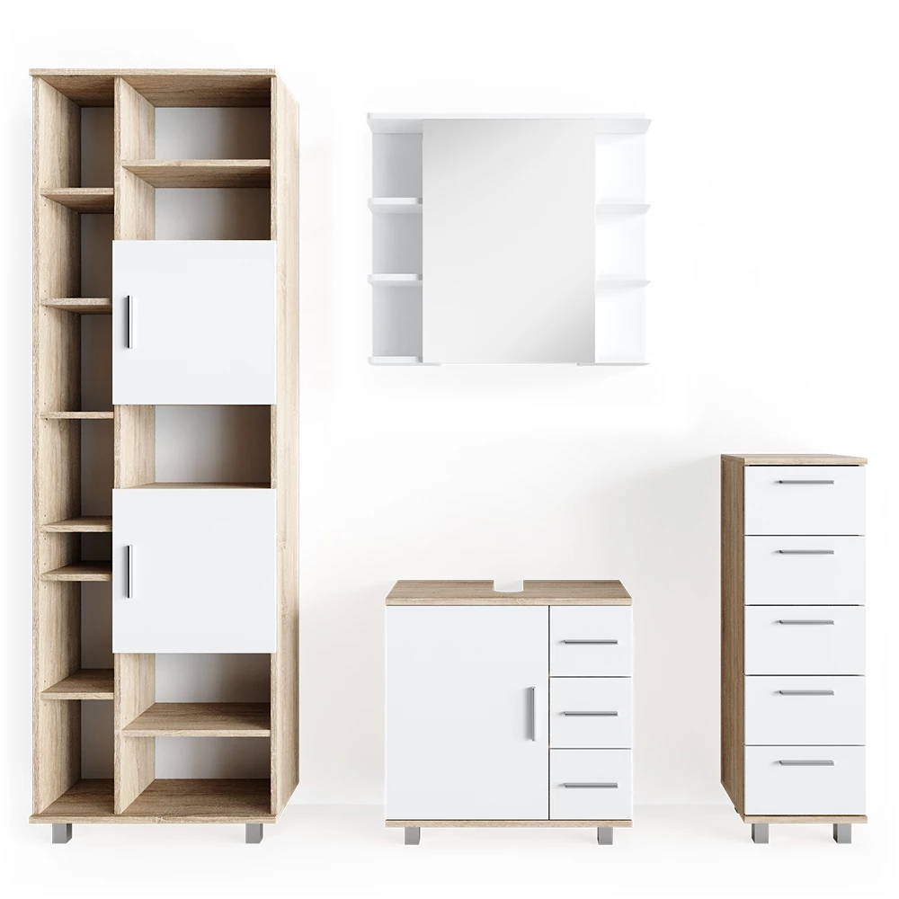 Badmöbel-Set Ilias Sonoma 4 Teile Vicco
