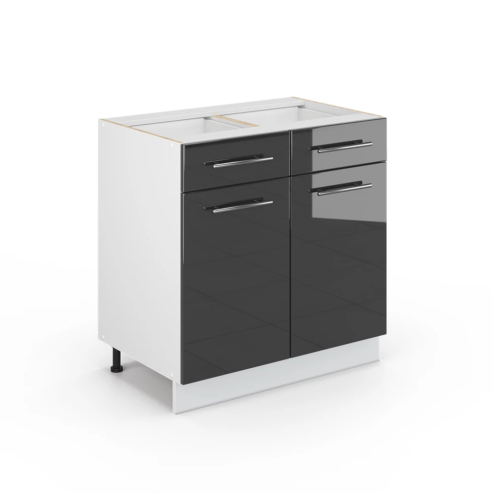 Badezimmerschrank Fame-Line Anthrazit Hochglanz 80 x 82 cm ohne Arbeitsplatte Vicco