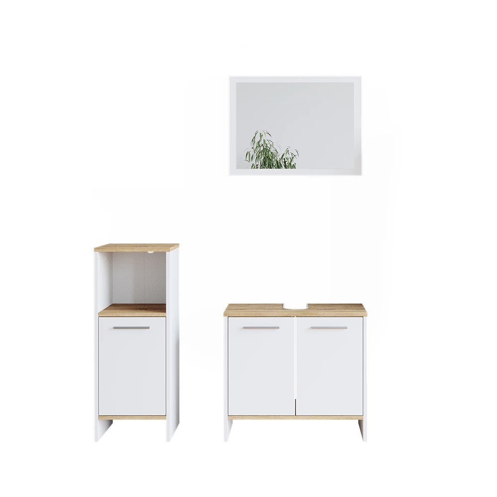 Badmöbel-Set Elvio Weiß 3 Teile Vicco
