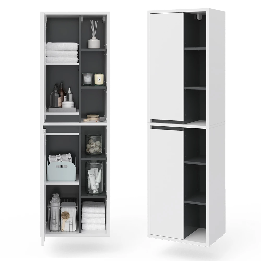 Badschrank Viola Weiß 50 x 170 cm Vicco