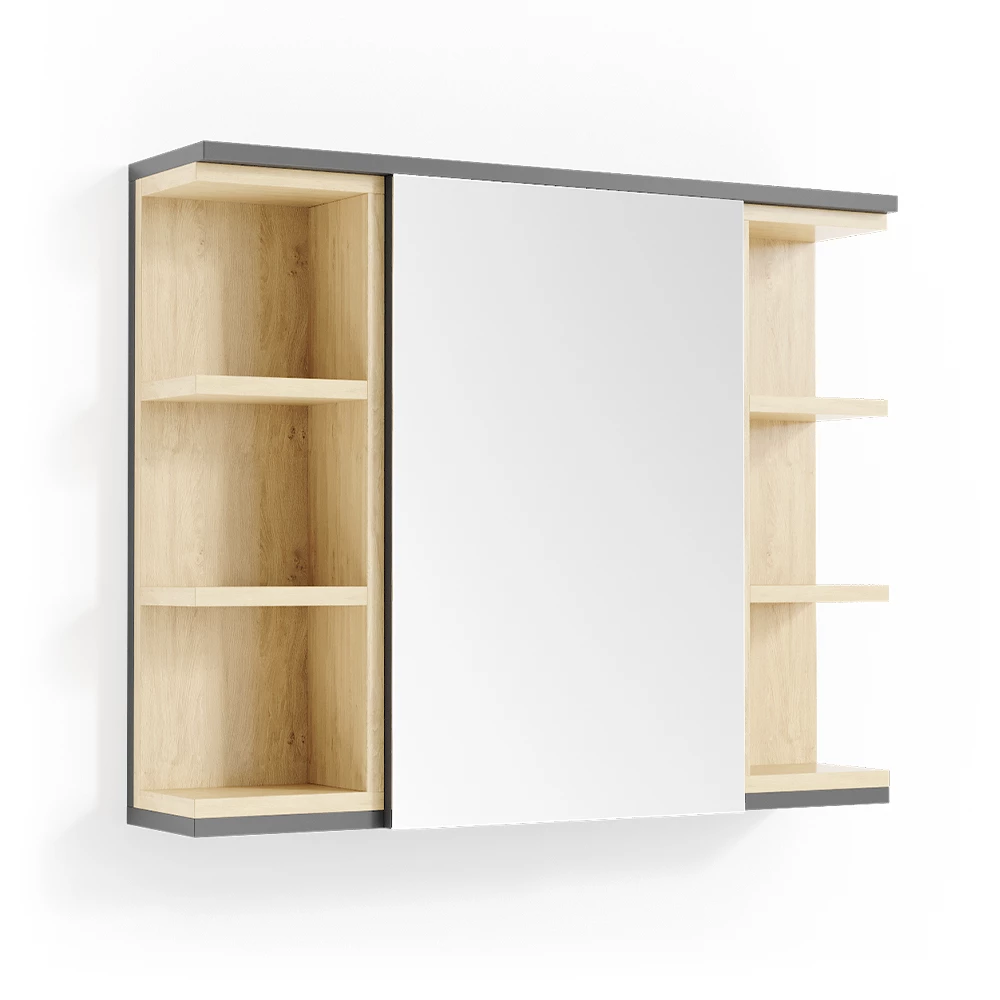 Badspiegelschrank Aquis Anthrazit 79.6 x 64 cm Vicco
