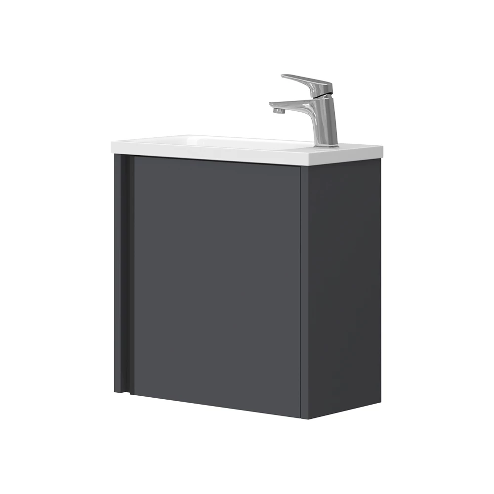 Waschbeckenunterschrank Kleo Anthrazit 2 Teile Vicco