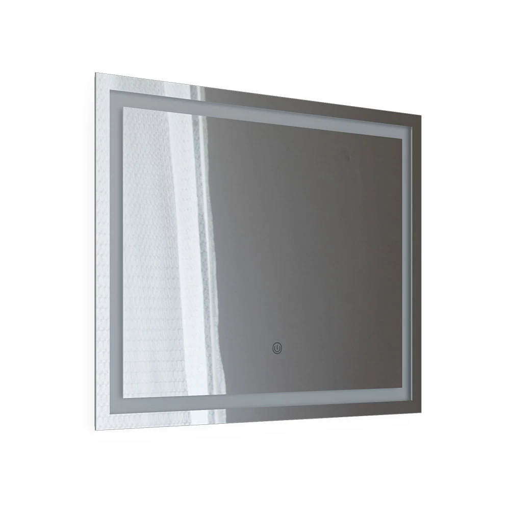 Badezimmerspiegel Viola Weiß 80 x 65 cm mit LED-Beleuchtung Vicco