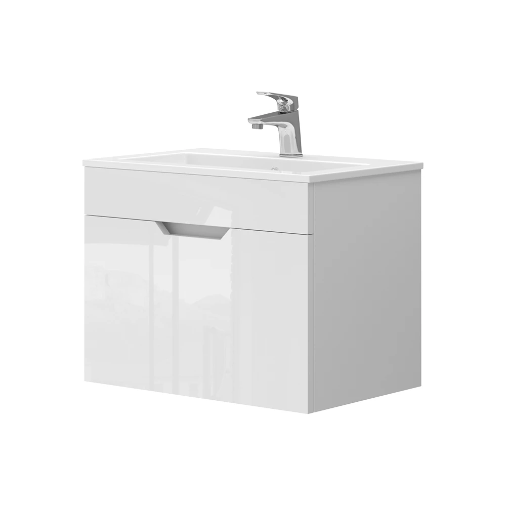 Waschbeckenunterschrank Stefanie Weiß 2 Teile, Unterschrank 60 cm Vicco