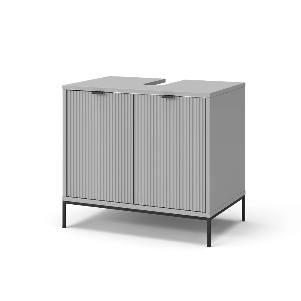 Waschtischunterschrank Eliza Grau 70 x 63 cm mit Türen Vicco
