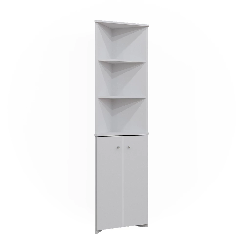 Badschrank Fynn Weiß 51.5 x 175 cm Eckschrank mit 2 Türen Vicco