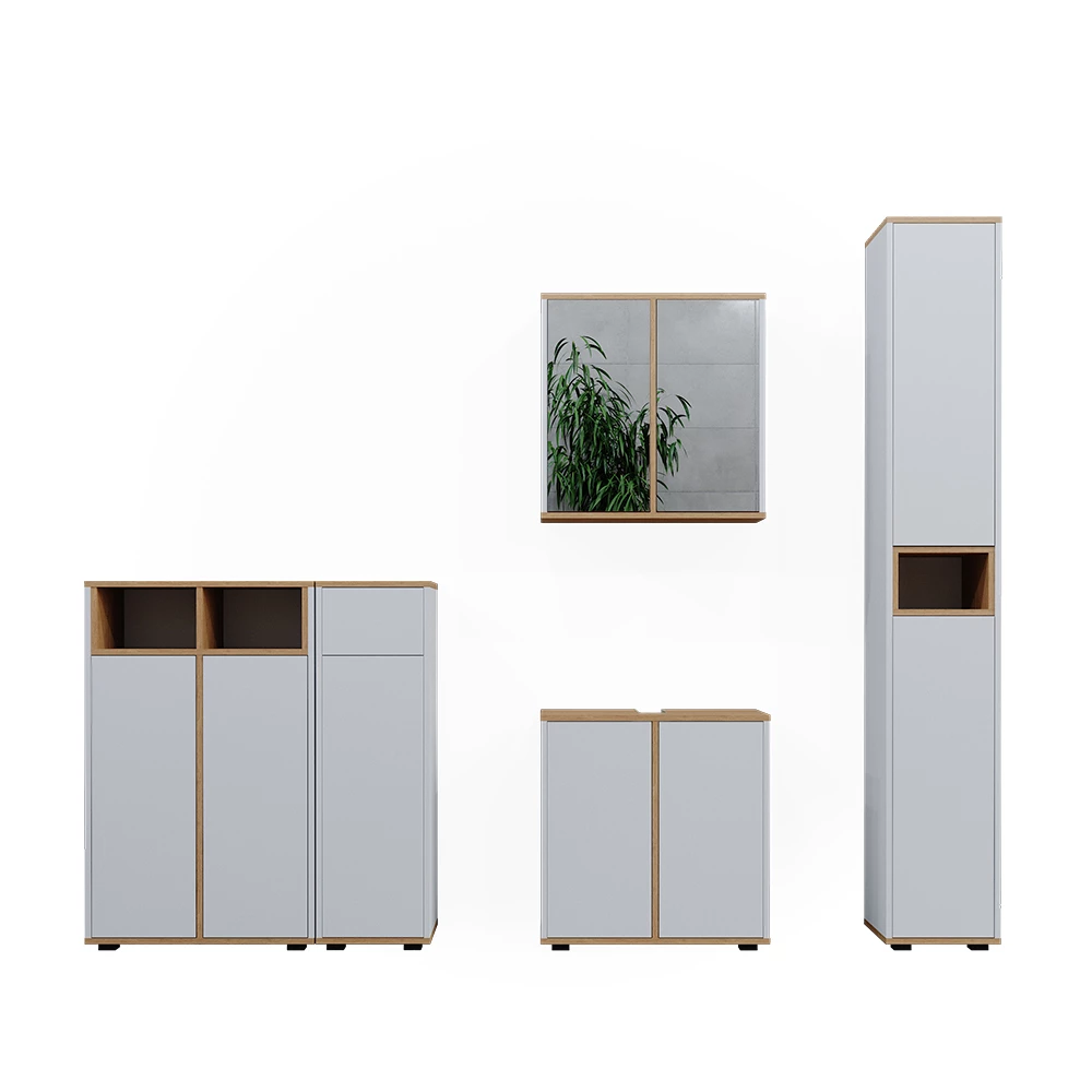 Badmöbel-Set Didi Weiß/Artisan 5 Teile Vicco