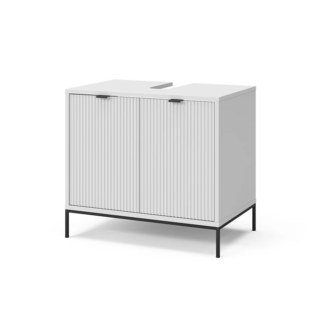Waschtischunterschrank Eliza Weiß 70 x 63 cm mit 2 Türen Vicco