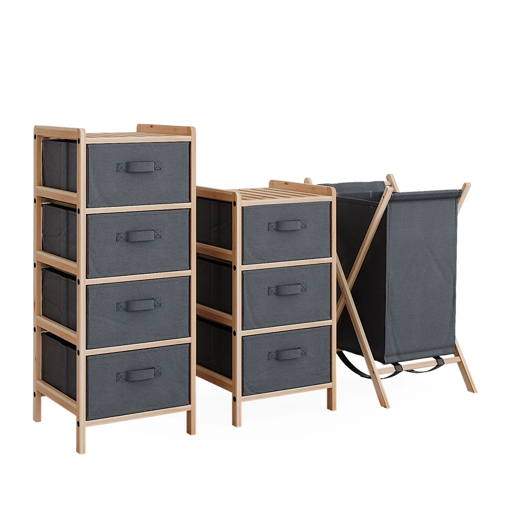 Badmöbel-Set Bruno Grau 3 Teile Vicco
