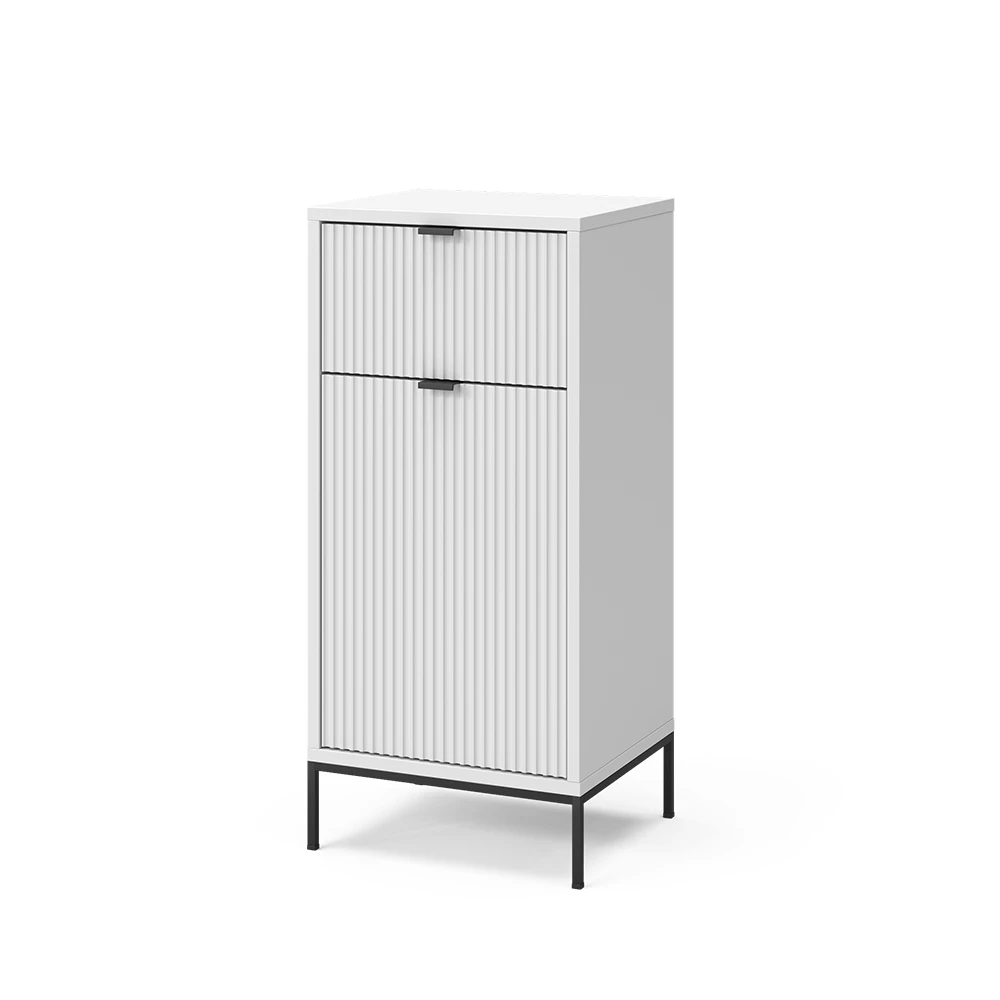 Badschrank Eliza Weiß 40 x 87 cm mit Tür und Schublade Vicco
