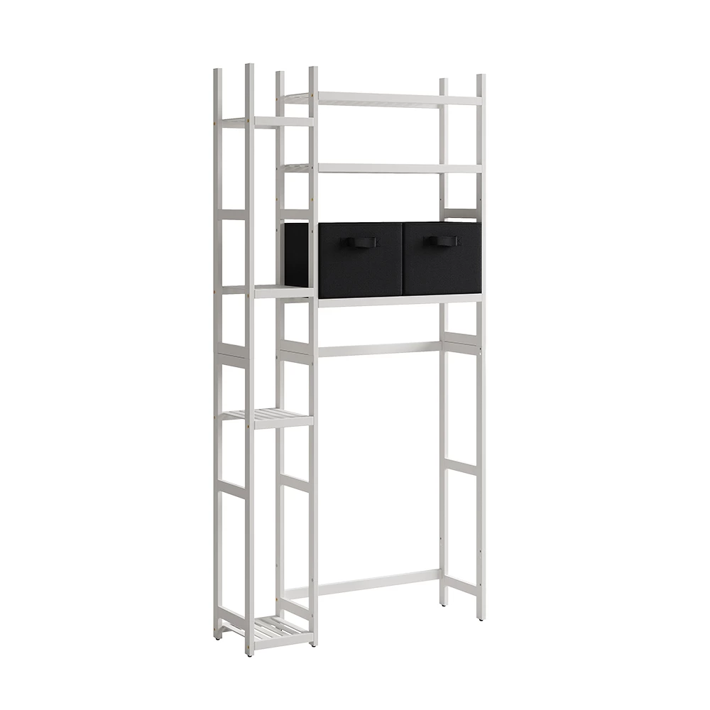 Waschmaschinenschrank Bilbao Weiß 78.5 x 163 cm mit 2 Vliesschubladen Vicco