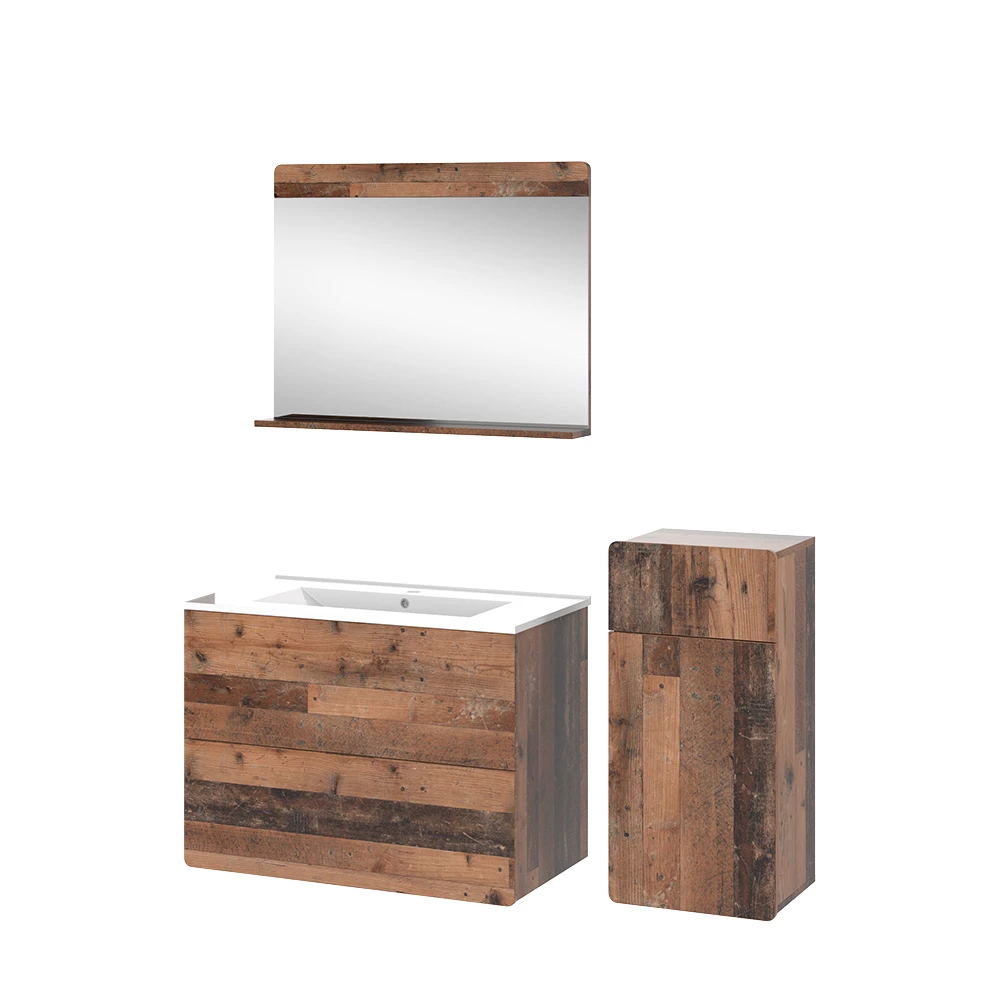 Badmöbel-Set Izan Oldstyle 4 Teile mit Midischrank Vicco