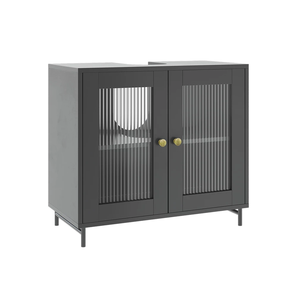 Waschbeckenunterschrank Malte Grau 60 x 58 cm Vicco