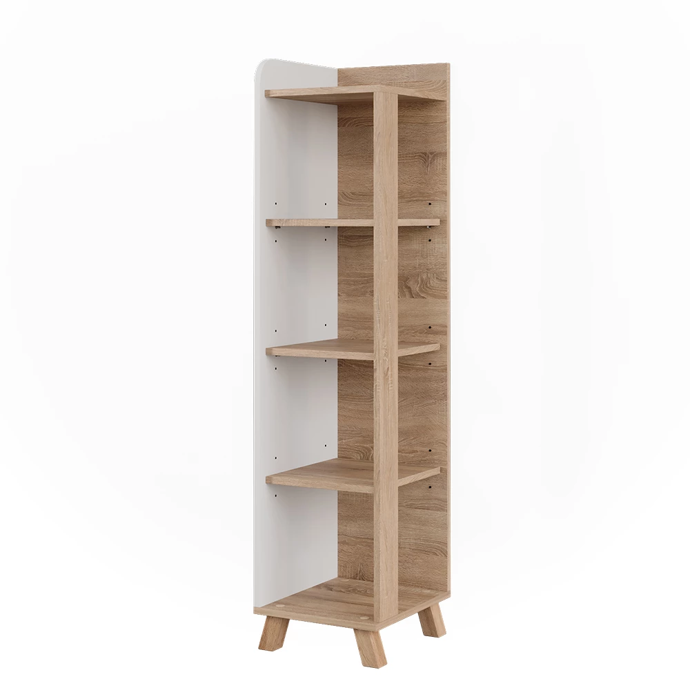 Badregal Karen Sonoma/Weiß 30 x 128 cm mit 4 Fächern Vicco