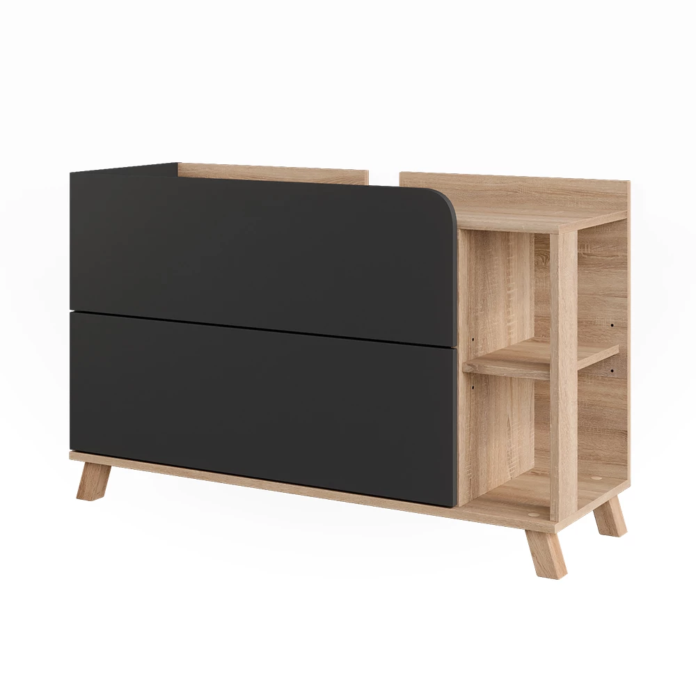 Waschbeckenunterschrank Karen Sonoma/Anthrazit 100 x 65 cm mit 2 Schubladen Vicco
