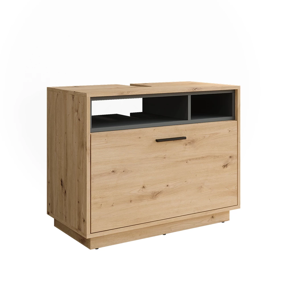 Waschbeckenunterschrank Beatrice Artisan Eiche/Anthrazit 80 x 64 cm mit Schublade Vicco