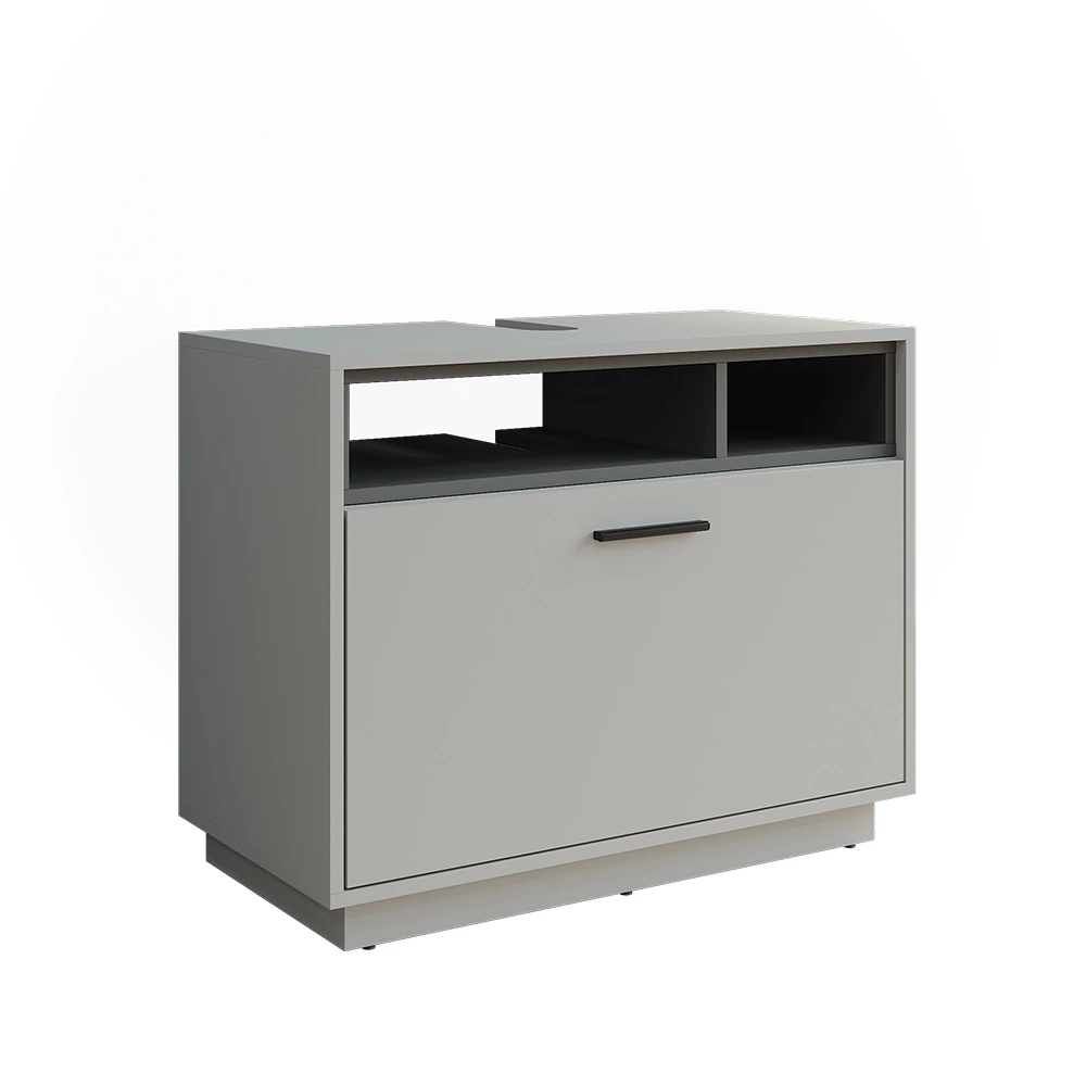 Waschbeckenunterschrank Beatrice Grau/Anthrazit 80 x 64 cm mit Schublade Vicco