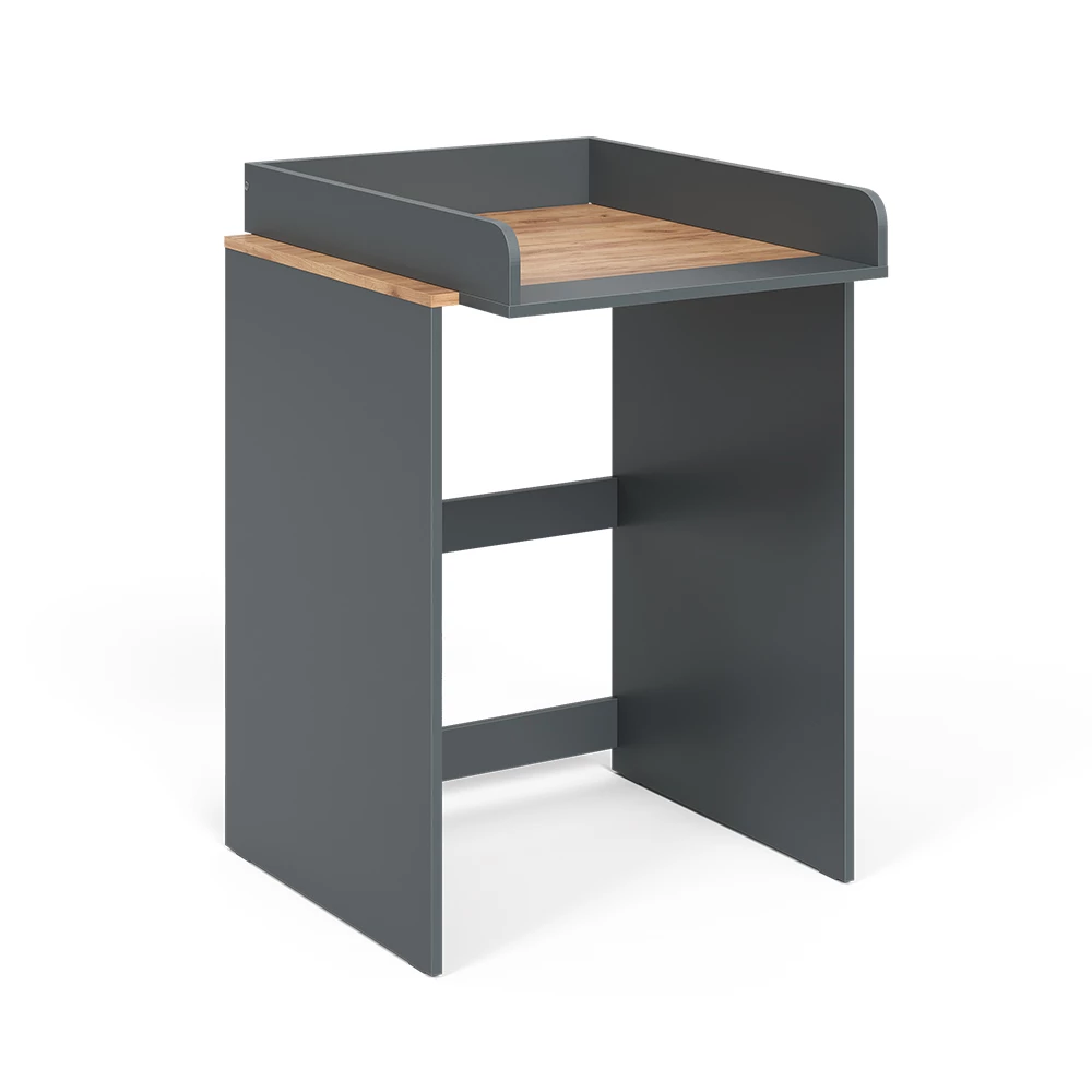 Waschmaschinenschrank Viktor Anthrazit/Goldkraft Eiche 68 x 88.2 cm 2 Teile mit Wickelauflage Vicco