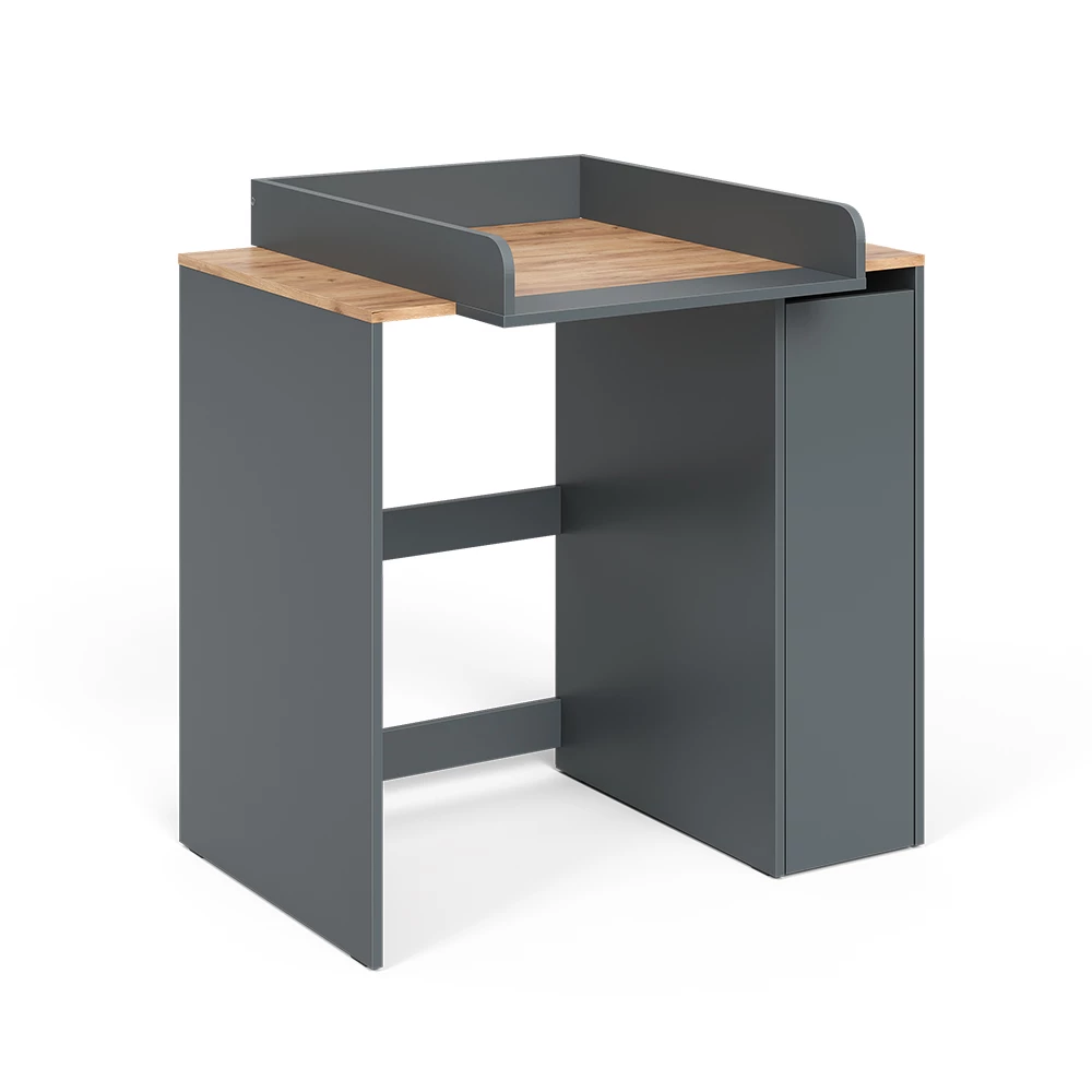 Waschmaschinenschrank Viktor Anthrazit/Goldkraft Eiche 93.6 x 88.2 cm 2 Teile mit Wickelauflage Vicco