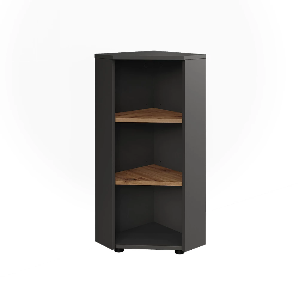 Eckmidischrank Irma Anthrazit/Artisan 33 x 81 cm 3 Ablagefächer Vicco