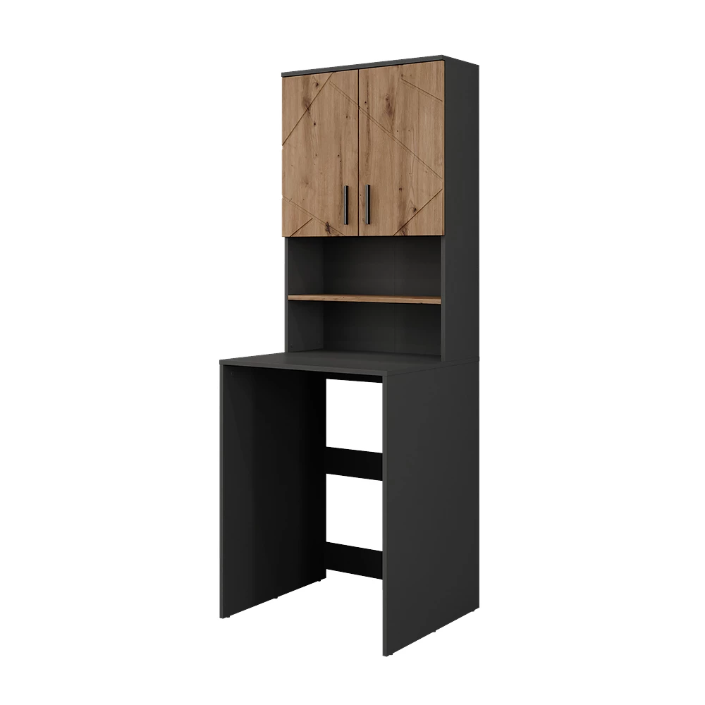 Waschmaschinenschrank-Set Irma Anthrazit/Goldkraft Eiche 68 x 88.5 cm 2 Teile Vicco