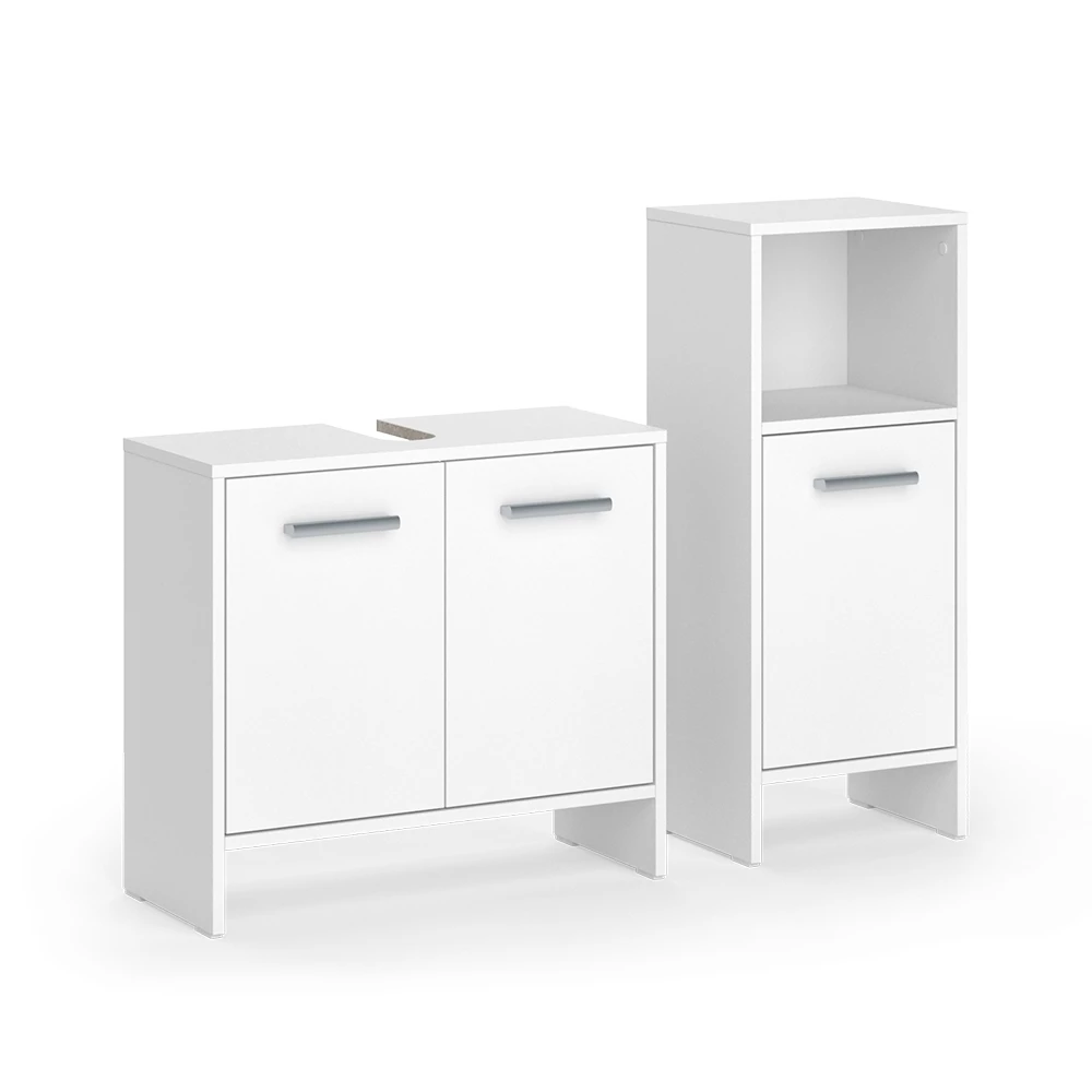 Badezimmermöbel-Set Karli Weiß 2 Teile Vicco
