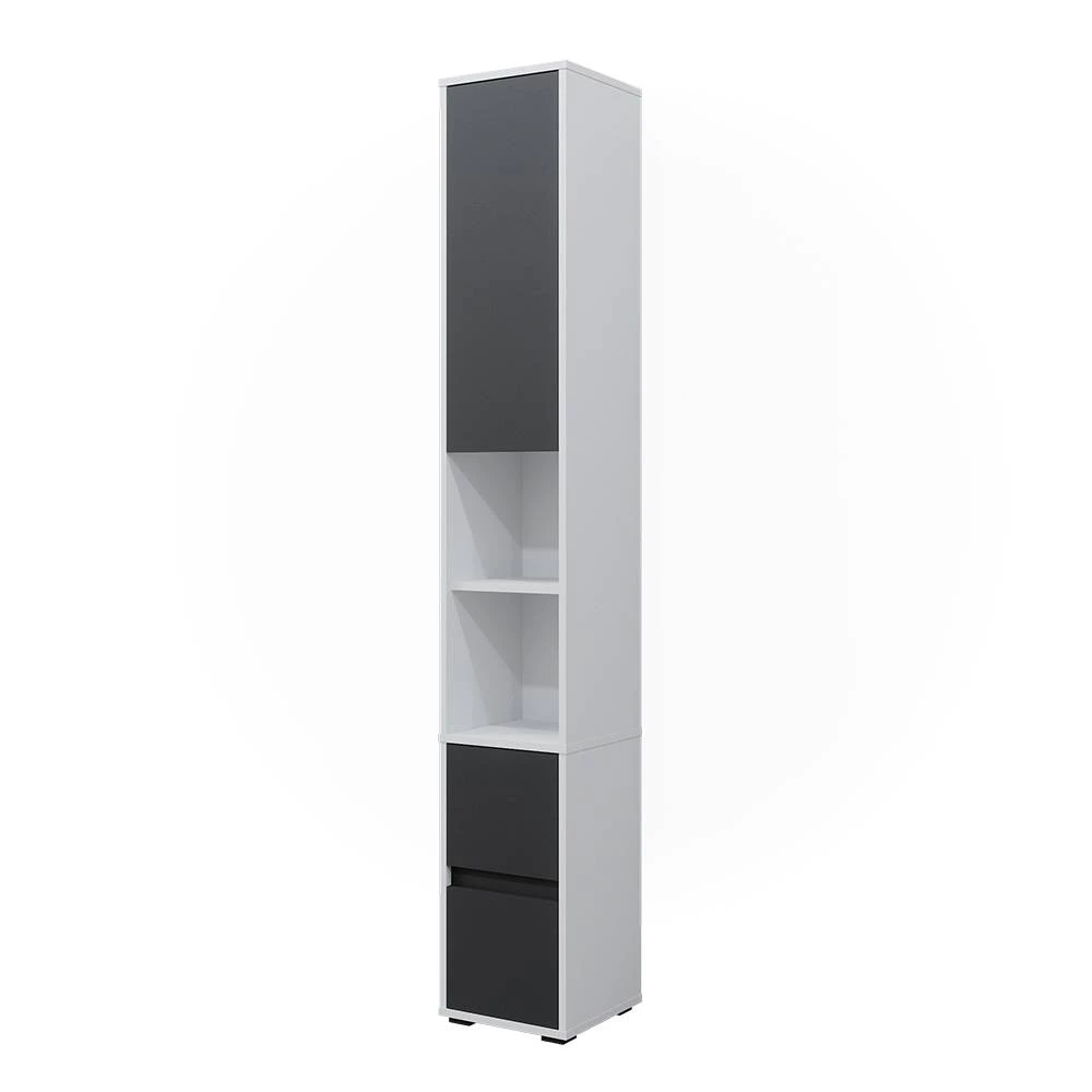 Wäscheschrank Maltin Weiß 30.2 x 189 cm mit einer Tür und zwei Schubladen Vicco