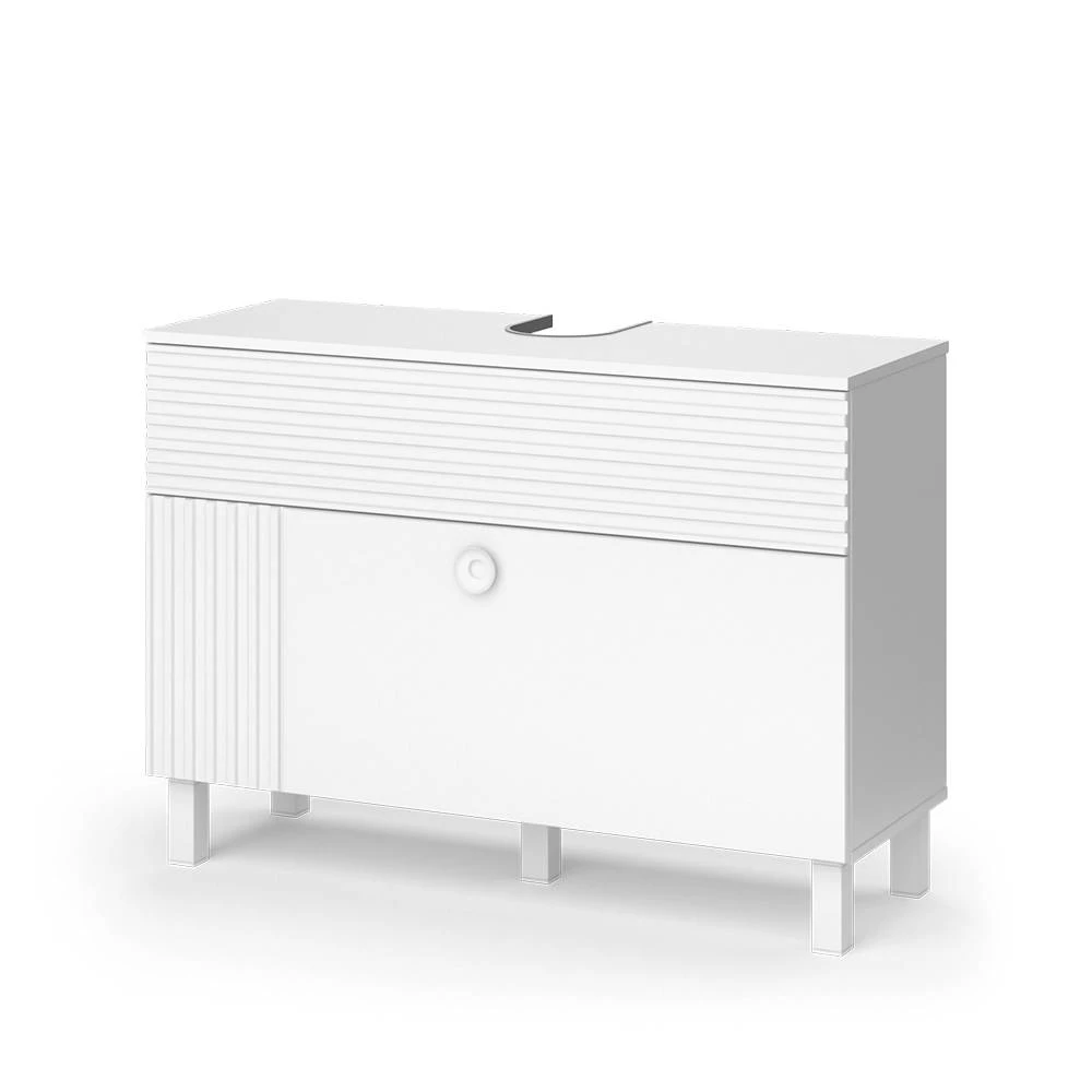 Waschbeckenunterschrank Sola Weiß 100.2 x 72.4 cm mit 2 Schubladen Vicco