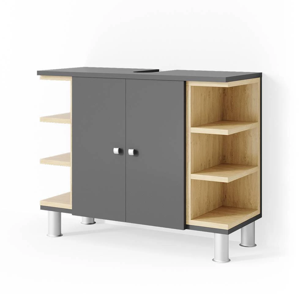 Waschbeckenunterschrank Aquis Anthrazit 79.6 x 64 cm Vicco