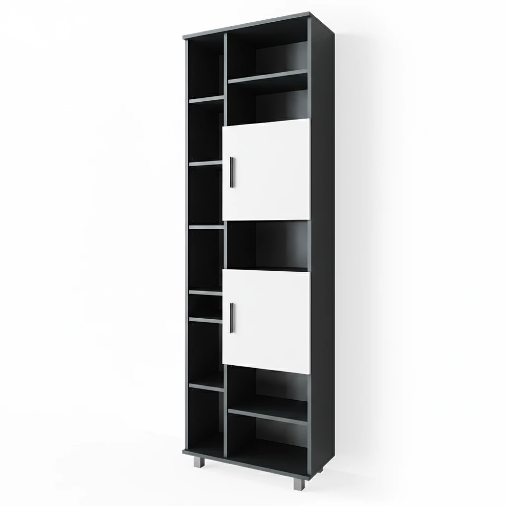Badschrank Ilias Anthrazit/Weiß 60 x 190 cm Vicco