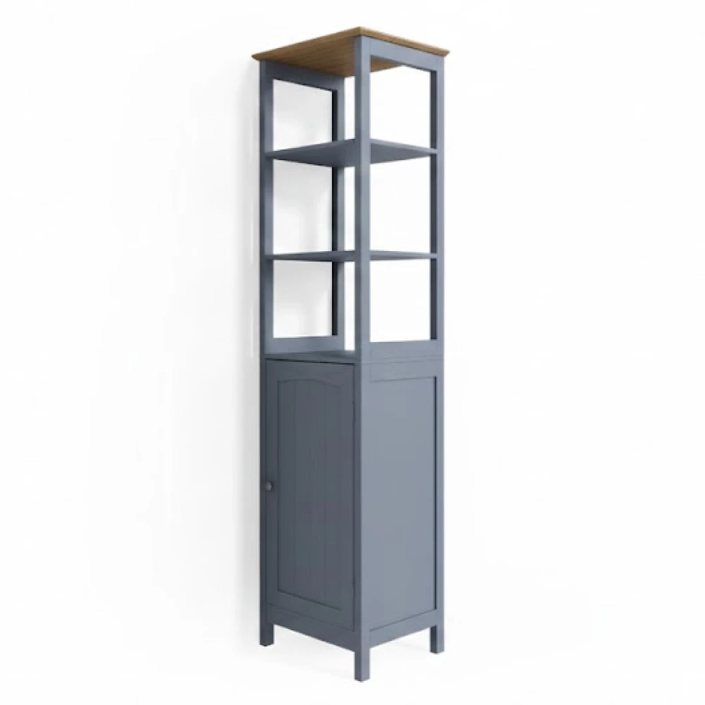 Badschrank Bianco Grau 40 x 160 cm Vicco