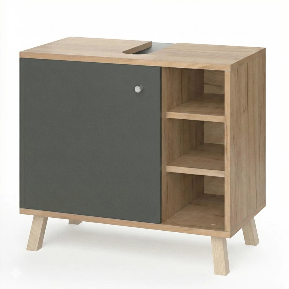 Waschbeckenunterschrank Senyo Anthrazit 60 x 54 cm Vicco