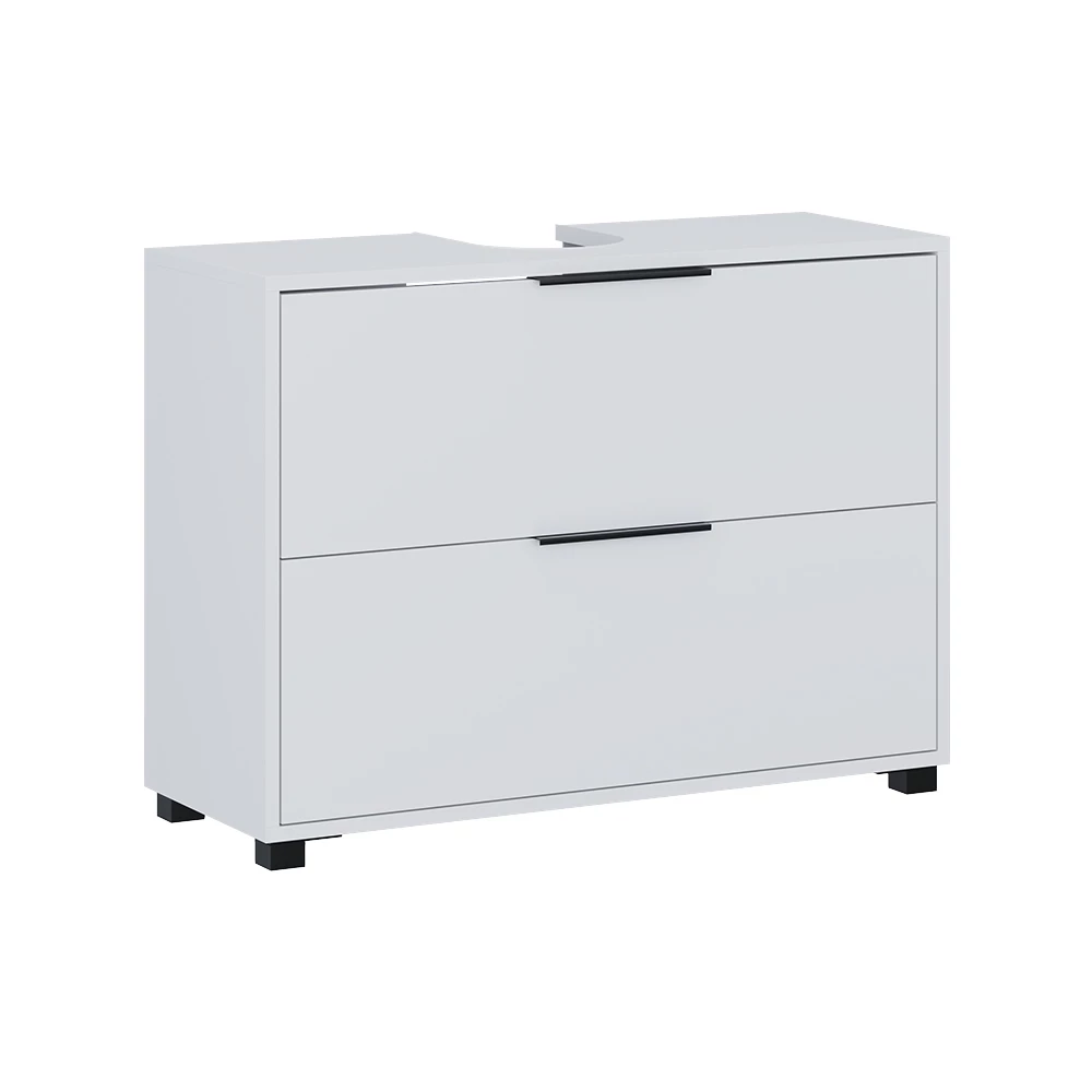 Waschbeckenunterschrank Alina Weiß 80 x 60 cm mit 2 Schubladen Vicco
