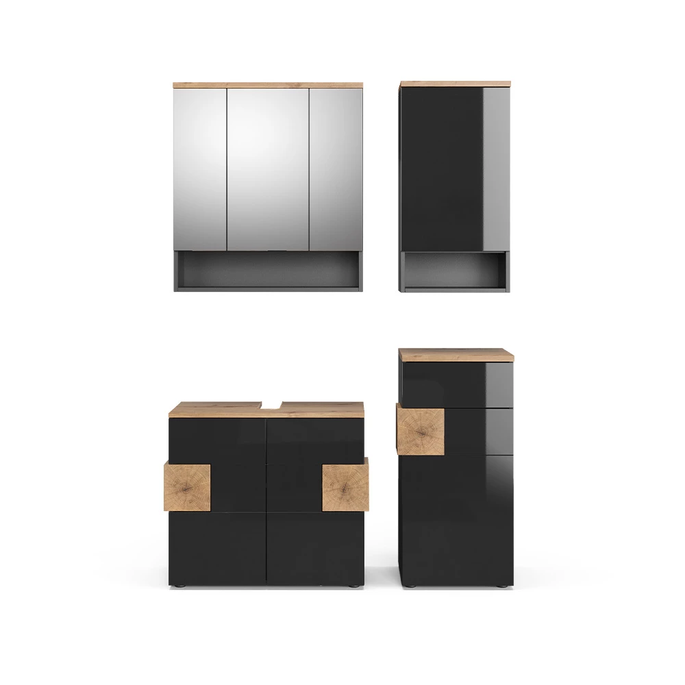 Badmöbel-Set Eden Anthrazit 4 Teile Vicco