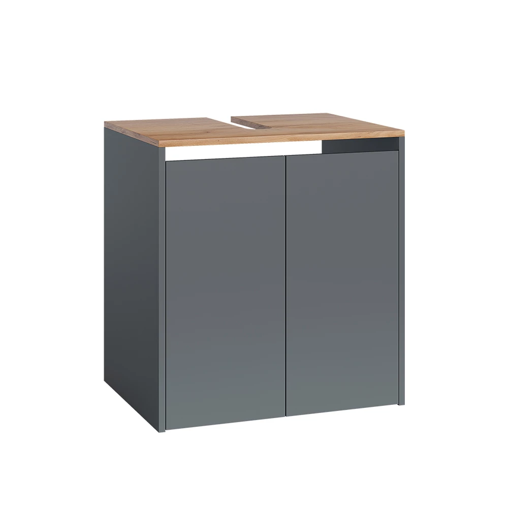 Waschbeckenunterschrank Viktor Anthrazit/Goldkraft Eiche 60.2 x 65 cm Vicco