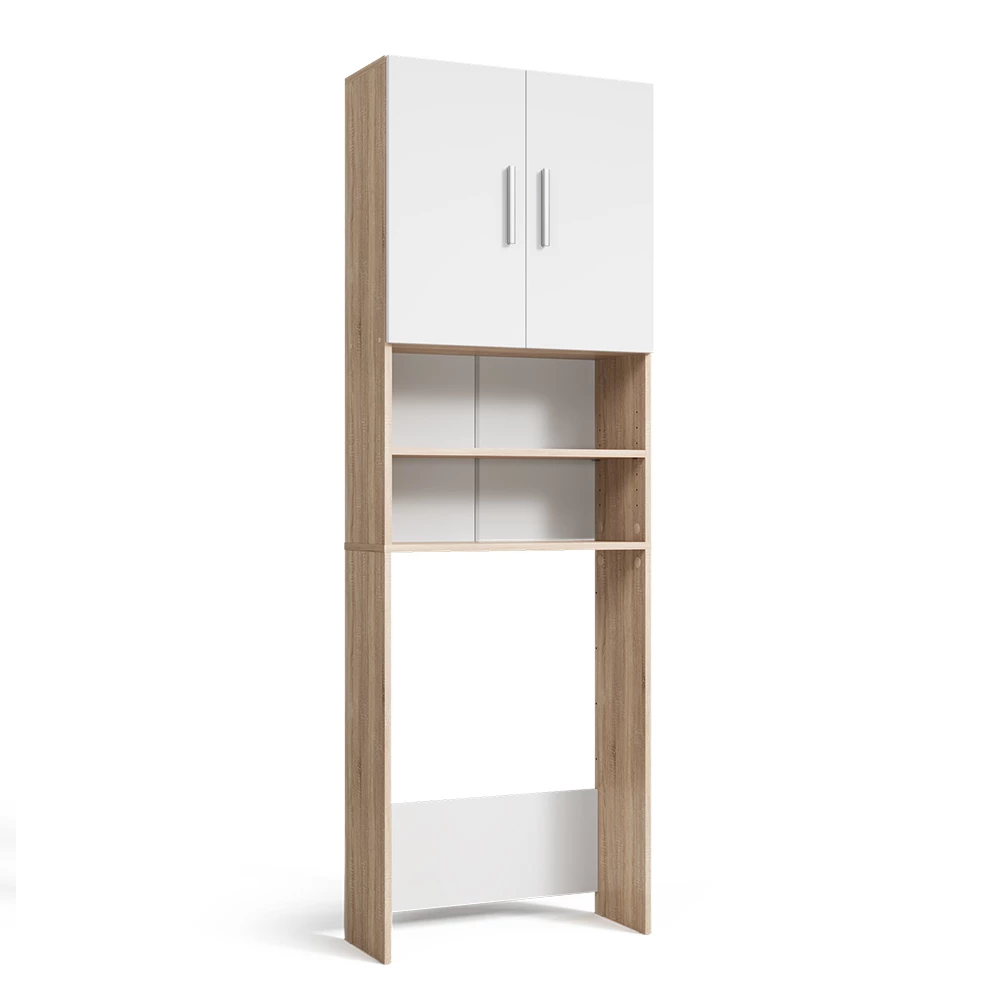Waschmaschinenschrank Weiß/Sonoma 64 x 190 cm Vicco
