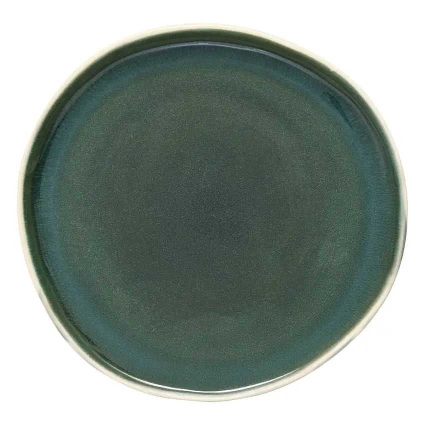Flacher Teller "Wonja" Keramik, D.27 cm, Grün