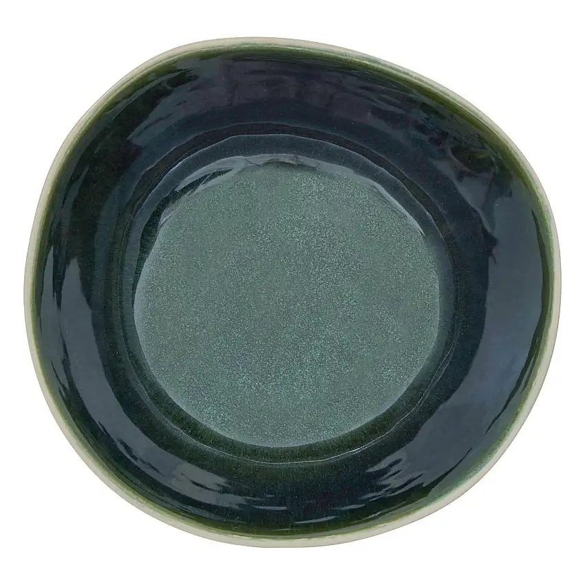 Tiefer Teller "Wonja" Keramik, D.18,8 cm, Grün