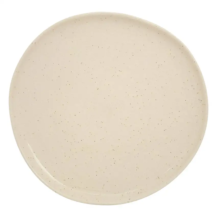 Flacher Teller "Wonja" Keramik, D.27 cm, Creme