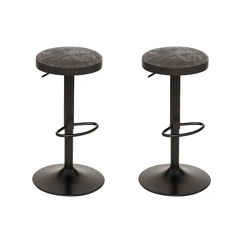2er-Set Hocker "Ilsa" Dunkelgrau, 41,5x41,5 cm