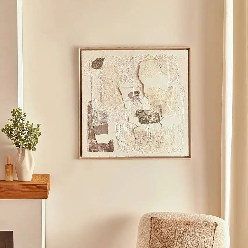 3D-Leinwand "Azariah" Beige, 78x78 cm
