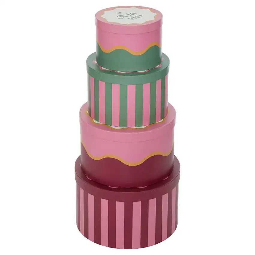 4er-Set "Cherie" Boxen Rot, 25x15 cm