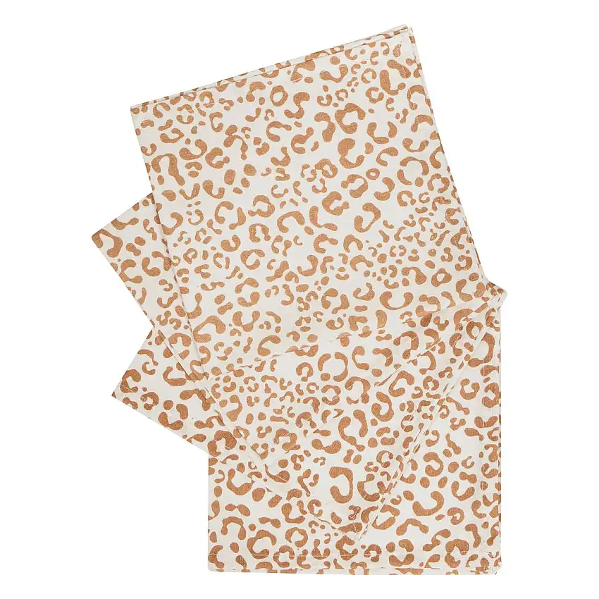 4er-Set Servietten "Leopadi" Beige Leinen, 40 x 40 cm