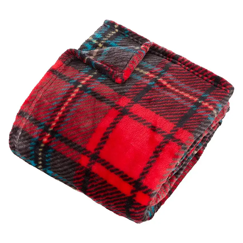 Bedruckte Flanelldecke "Brody" Rot, 230x180 cm