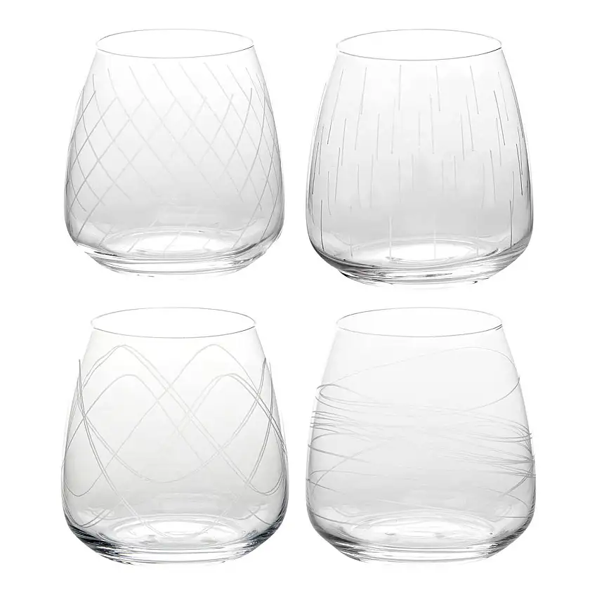 4er-Set niedrige Trinkgläser "Talia" Kristallin, 400 ml, Transparent