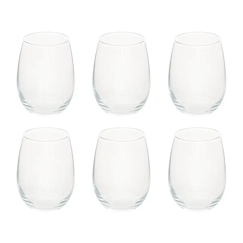 6er-Set niedrige Trinkgläser "Nic'Eau" Glas, 440 ml, Transparent