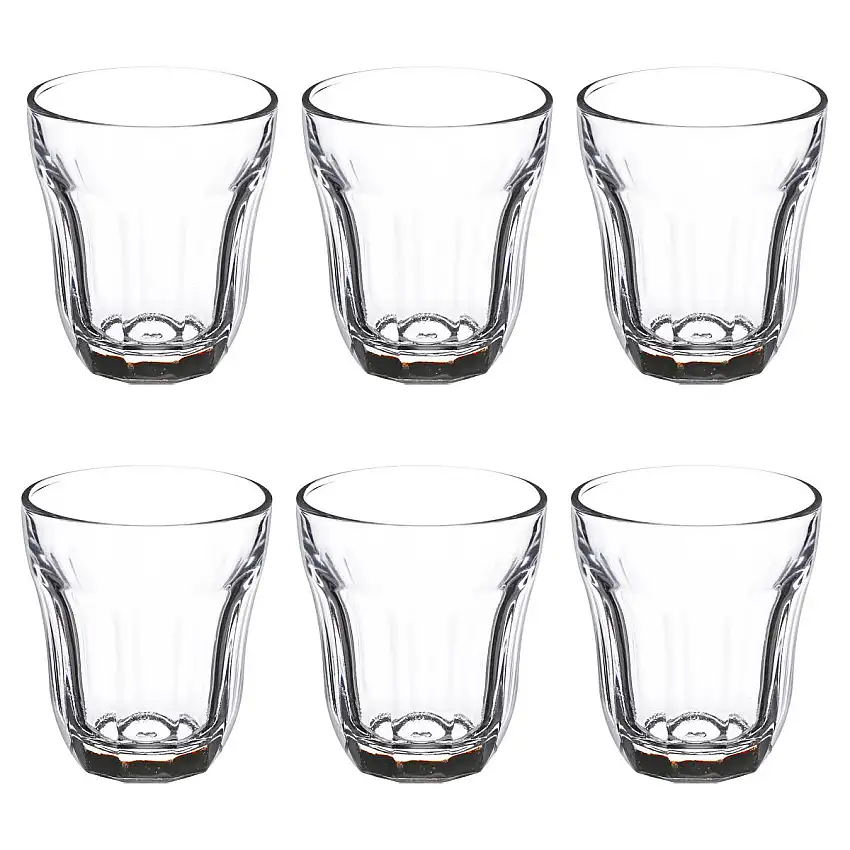 6er-Set Tassen "Baroque" 100 ml, Transparent