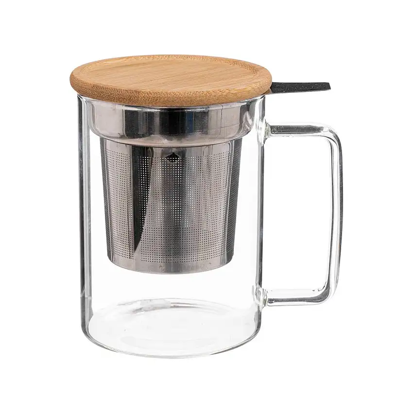 Teetasse mit Sieb „Mia“ 480 ml, Transparent