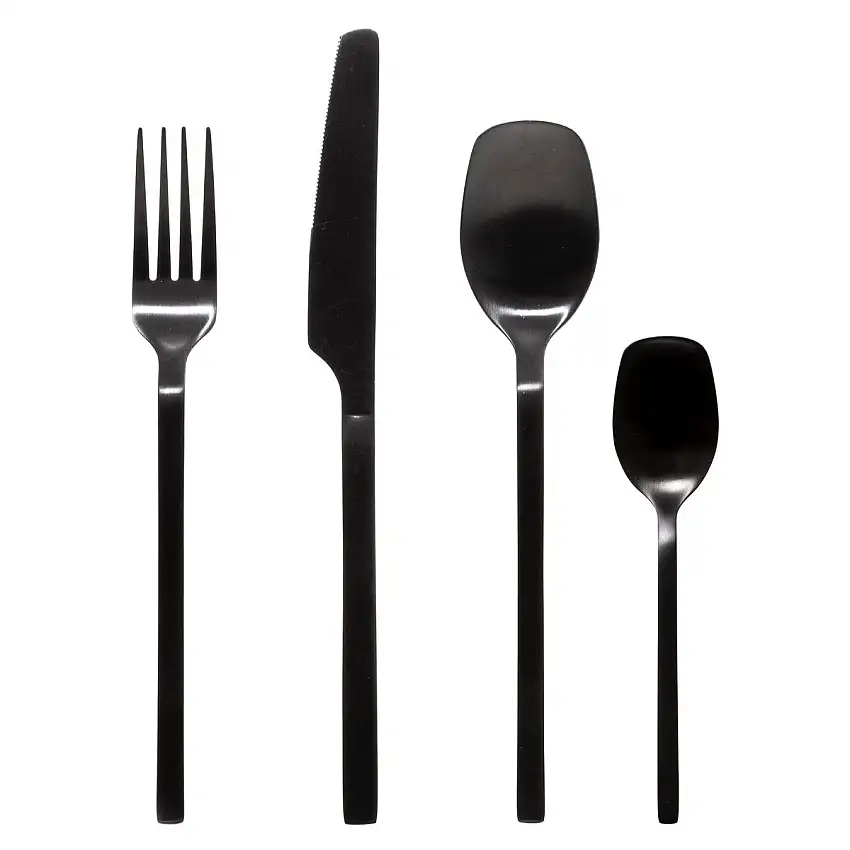 24-teiliges Besteckset "Modern Wood" Schwarz