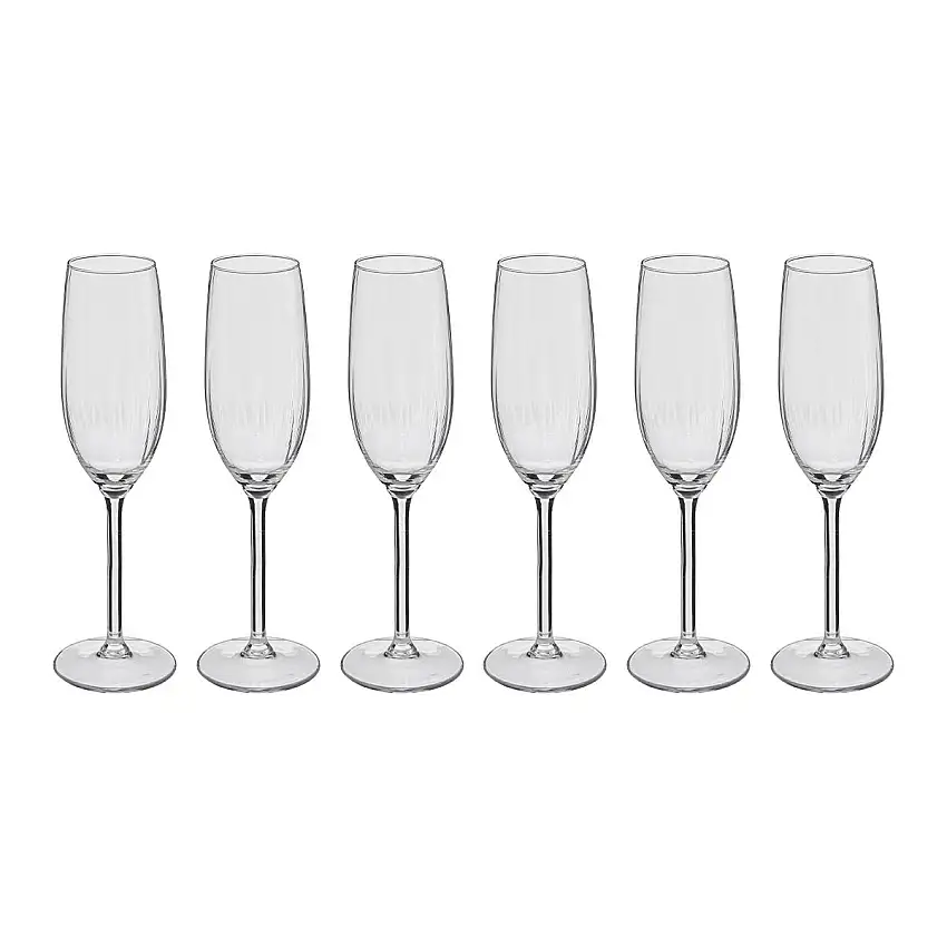 6er-Set Sektflöten "Volta" 210 ml, Transparent
